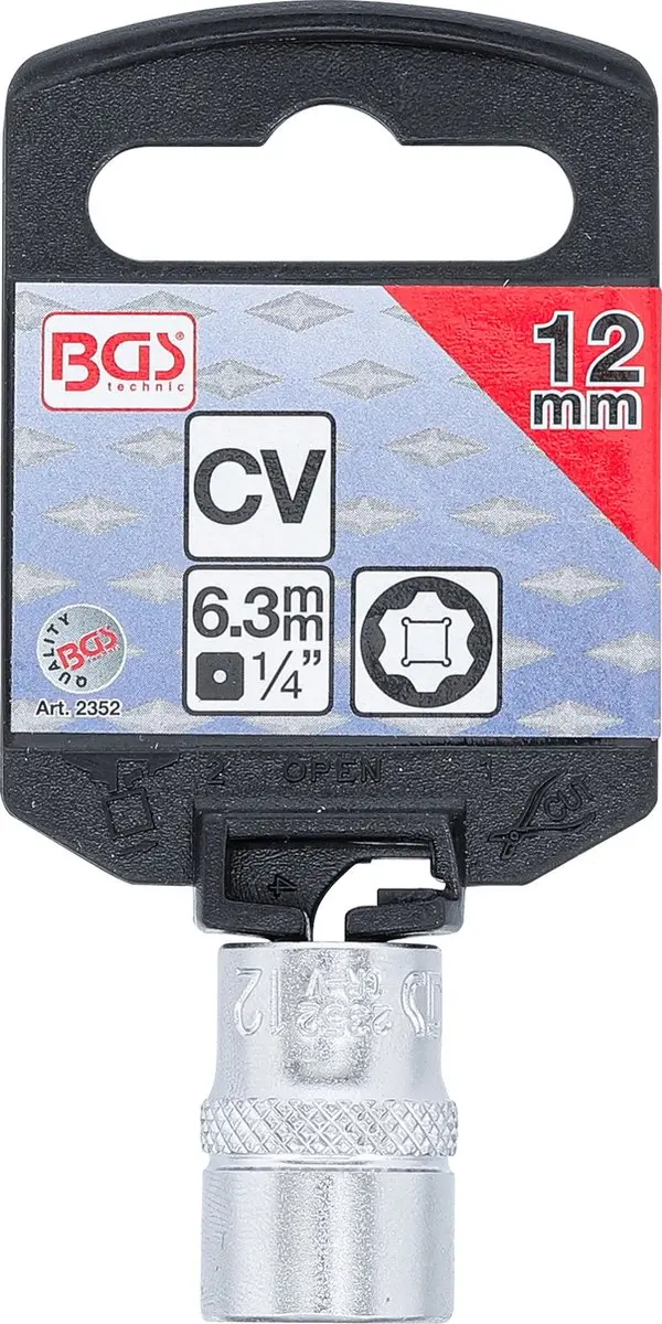 BGS Super Lock Dopsleutel 1/4" - 12 mm - afbeelding 4 van 4