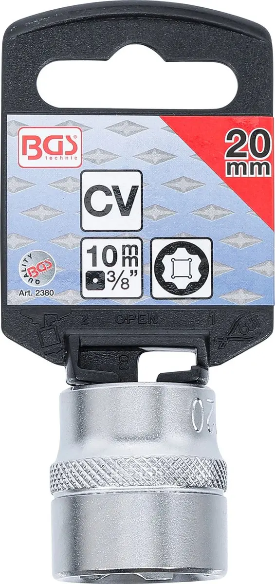 BGS technic Super Lock Dopsleutel 3/8" 20 mm - 6-kant - afbeelding 4 van 4