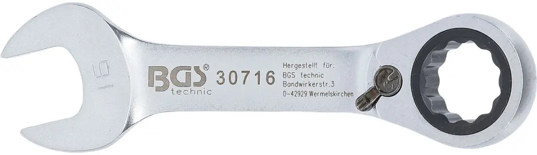 BGS Ratelringsleutel kort omkeerbaar 16 mm - afbeelding 2 van 3