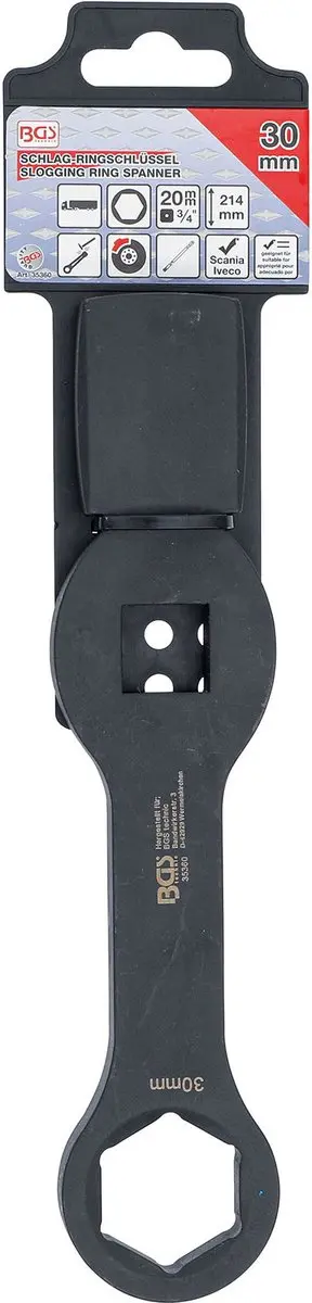 BGS technic Slagringsleutel Zeskant 30mm - 2 Slagvlakken - afbeelding 2 van 3