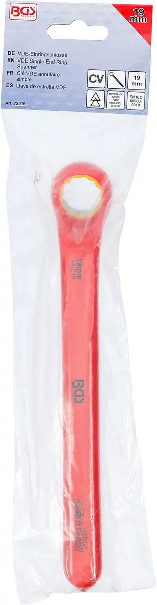BGS Enkelvoudige VDE-ringsleutel diep gebogen 19 mm - afbeelding 5 van 6