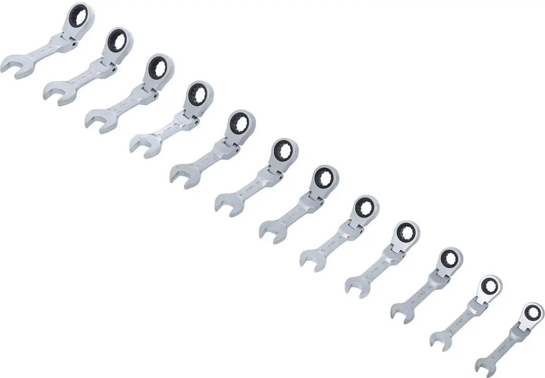 BGS technic Ratelringsleutelset kort buigbaar 8-19 mm - 12-delig - afbeelding 4 van 6