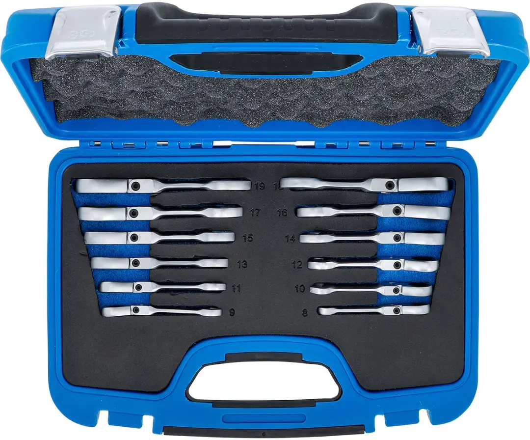 BGS technic Ratelringsleutelset kort buigbaar 8-19 mm - 12-delig - afbeelding 5 van 6