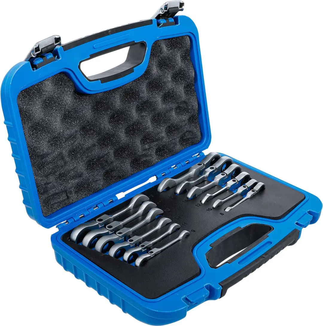 BGS technic Ratelringsleutelset kort buigbaar 8-19 mm - 12-delig - afbeelding 2 van 6