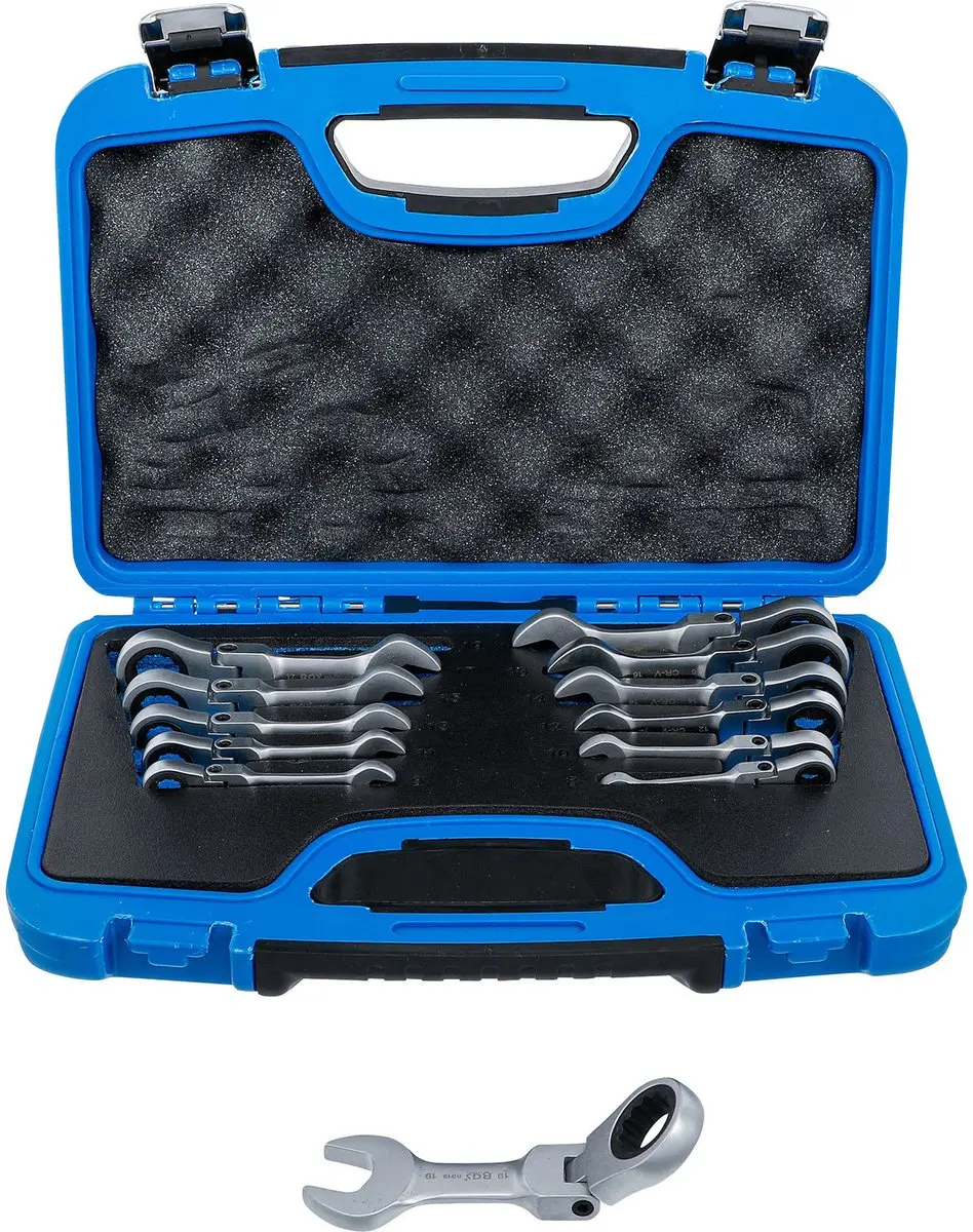 BGS technic Ratelringsleutelset kort buigbaar 8-19 mm