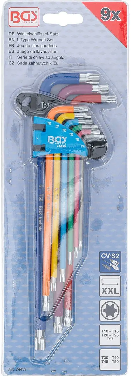 BGS technic Torx L-steeksleutelset T10-T50 - 9 delig - afbeelding 3 van 4