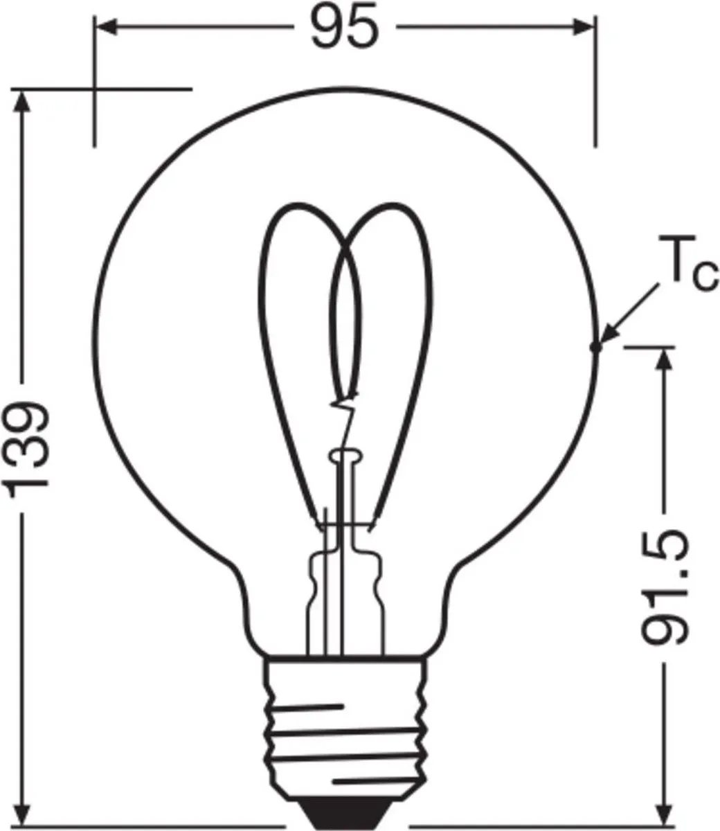 Osram Vintage 1906 LED E27 Globe 7.2W - 806lm - 2700K - afbeelding 6 van 6