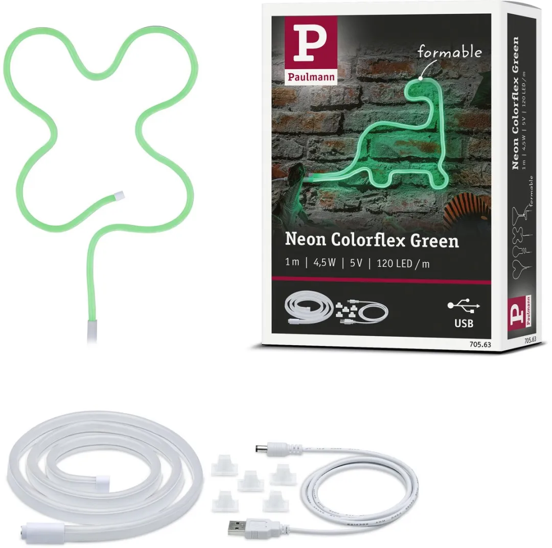 Paulmann USB LED Strip Neon Colorflex Groen 1m - 4,5W