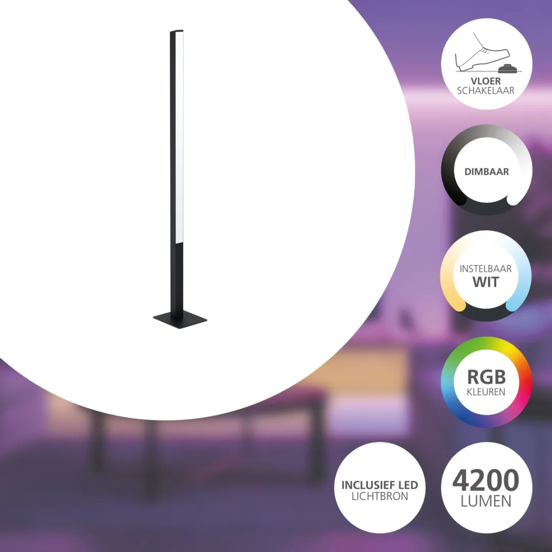 EGLO connect.z Simolaris-Z Vloerlamp 161,5cm - Zwart/Wit