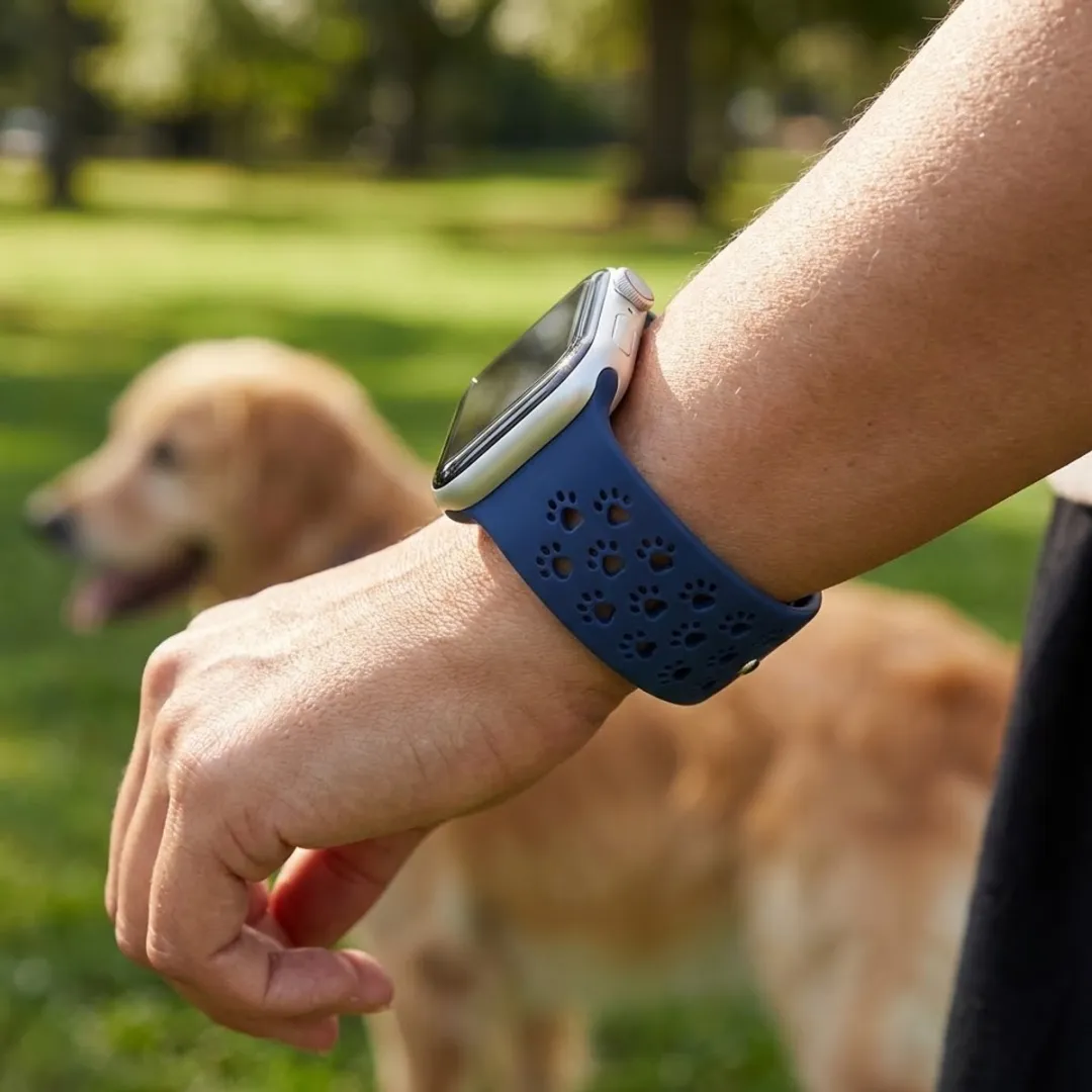 NUVEX Blauw Siliconen Horlogebandje Apple Watch - One Size