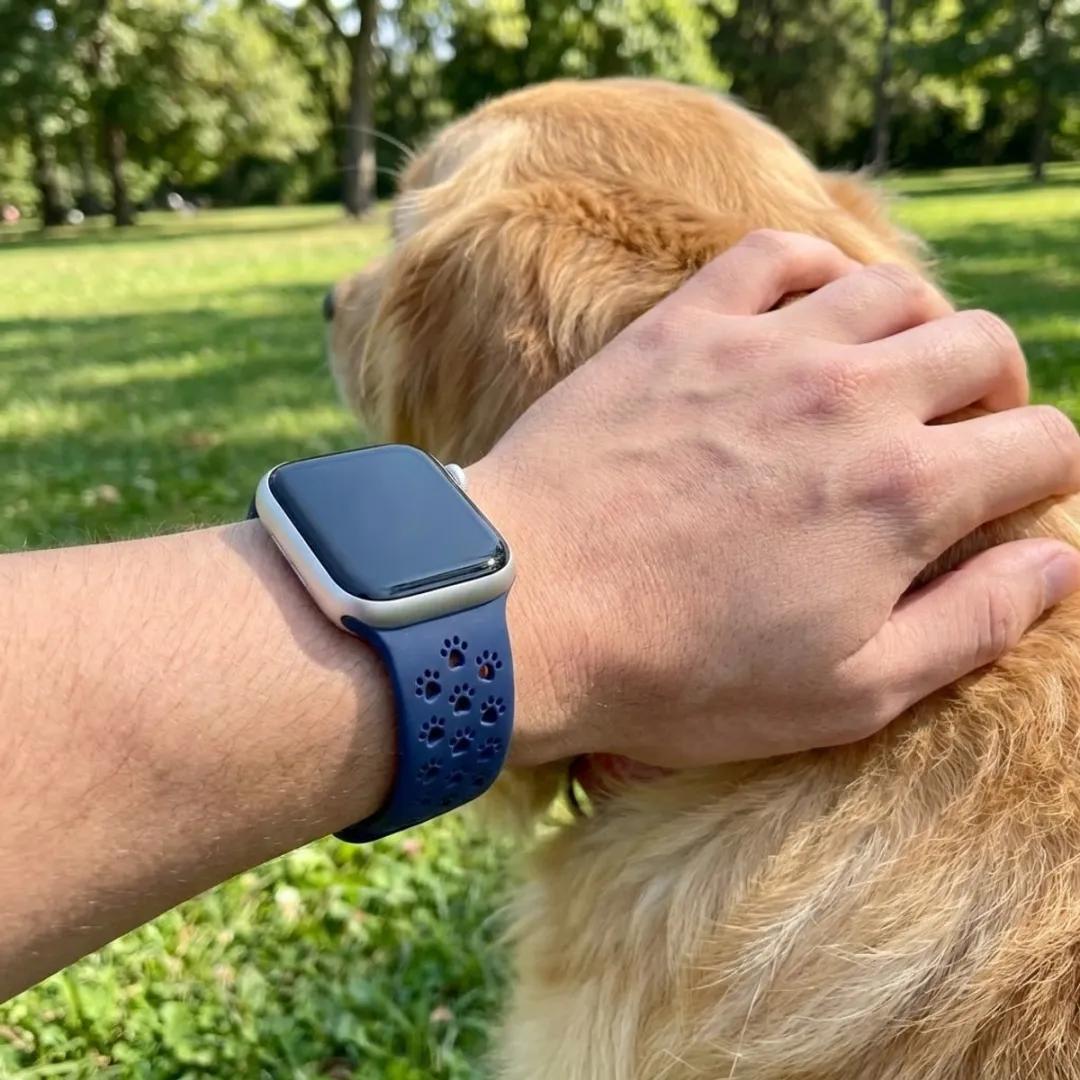 NUVEX Blauw Siliconen Horlogebandje Apple Watch - One Size