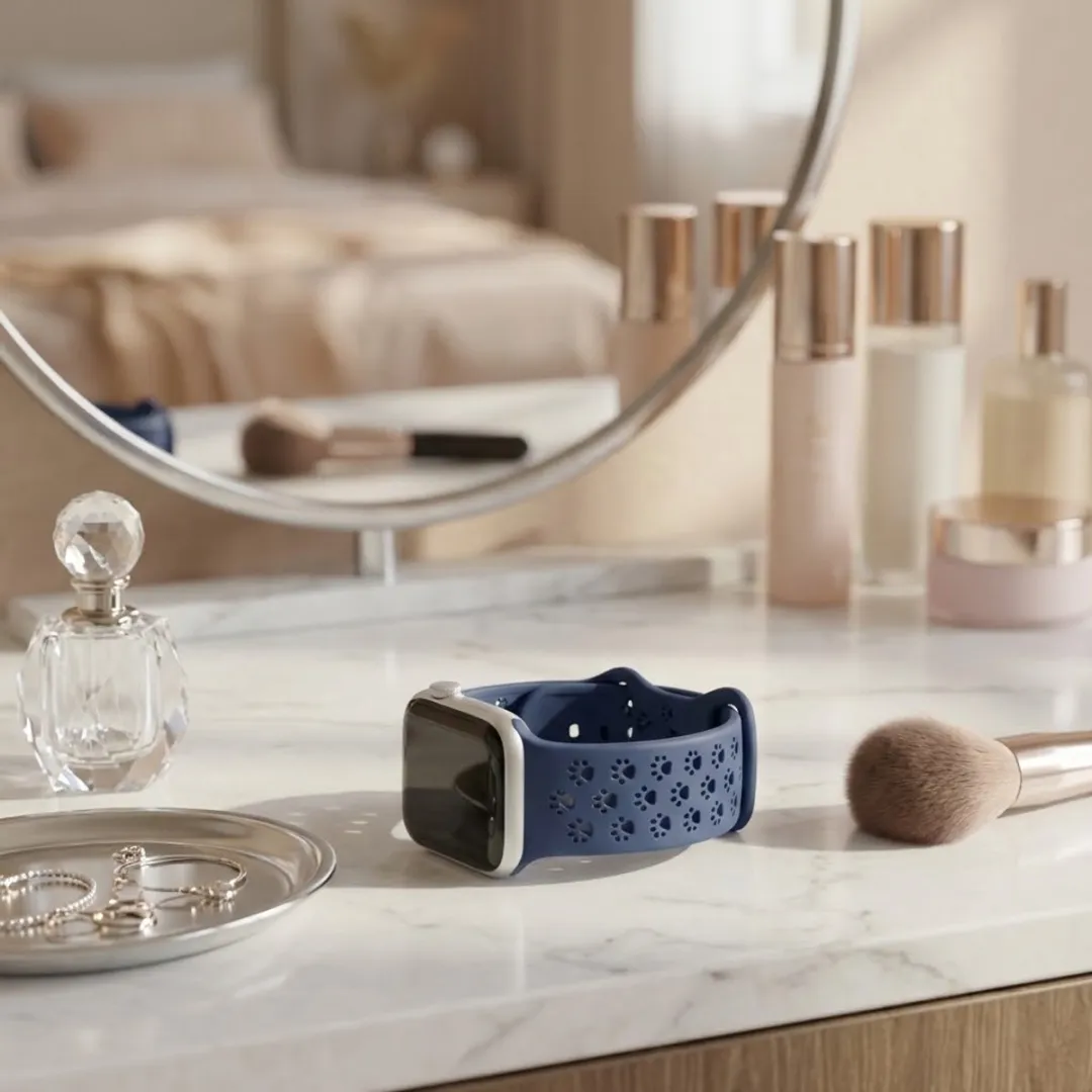 NUVEX Blauw Siliconen Horlogebandje Apple Watch - One Size