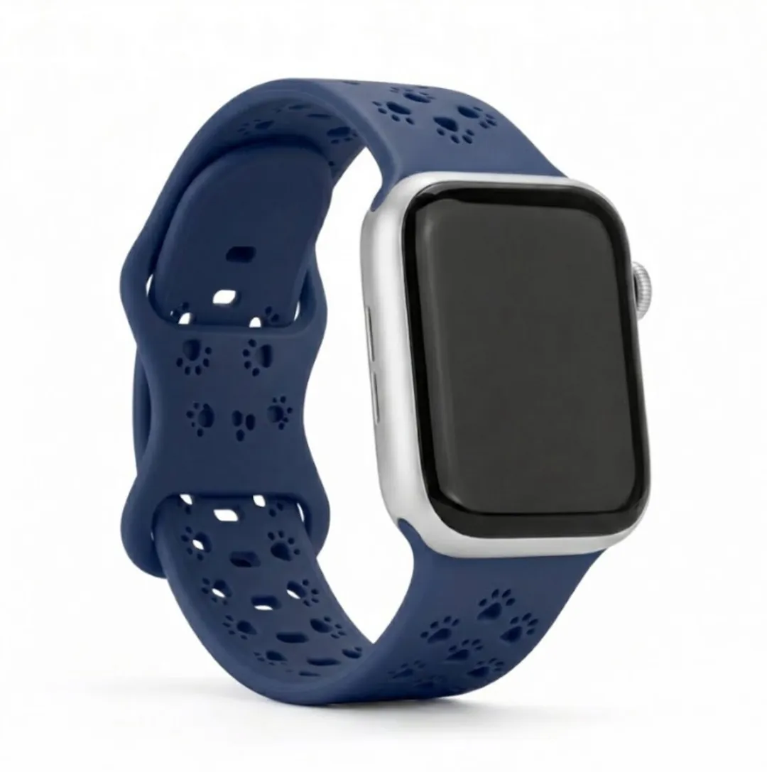 NUVEX Blauw Siliconen Horlogebandje Apple Watch - One Size