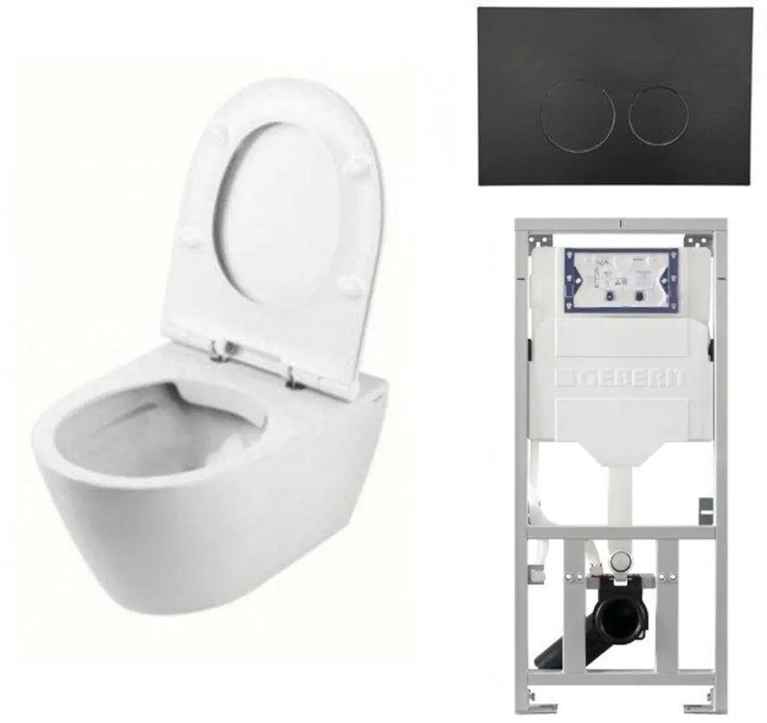 QeramiQ Salina Spoelrandloos toiletset