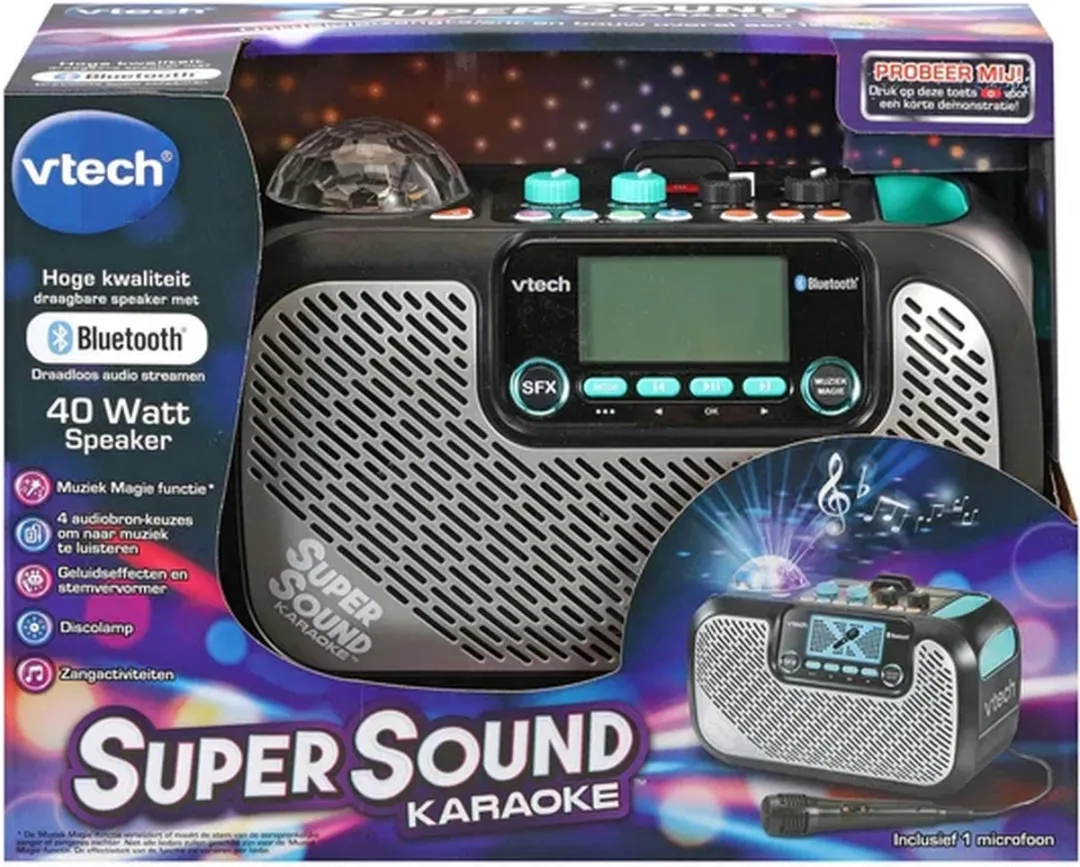 VTech KidiMusic Super Sound Karaoke - 1 Microfoon - Zwart