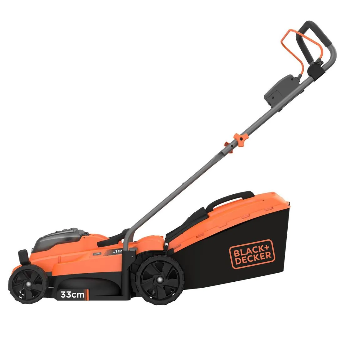 BLACK+DECKER 2x 18V 2.5Ah 33cm Grasmaaier inclusief accu en lader, 35L opvangbak - BCMW3318L2-QW