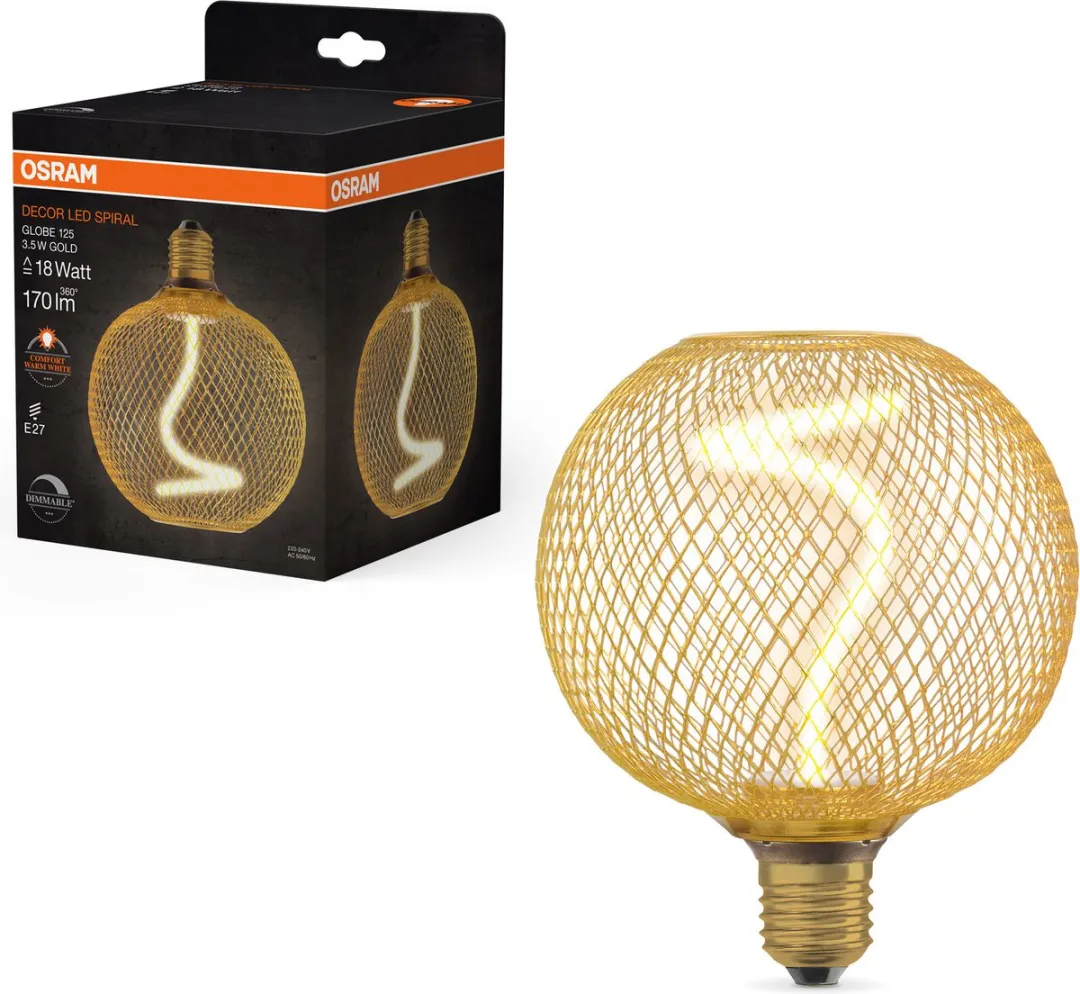 Osram LED Decor Globe Goud 3.5W 170lm - 15.000 Branduren