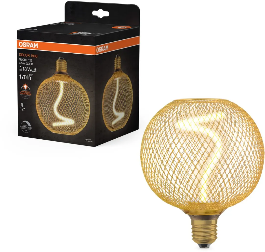 Osram LED Decor Globe Goud 3.5W 170lm - 15.000 Branduren