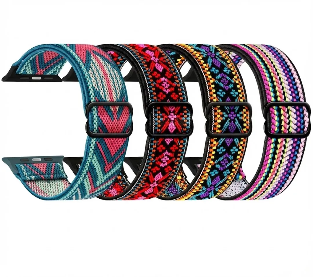 NUVEX Meerkleurig Woven Smartwatchband - Apple Watch 38-42mm - 4 Stuks