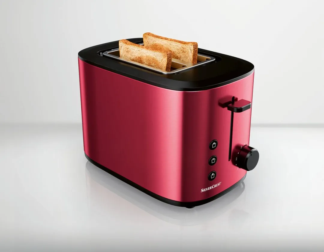 SILVERCREST STE950 D1 Broodrooster 980W - 2 Sandwiches - Rood