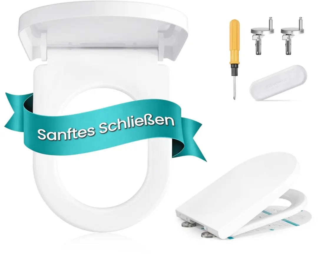 Songmics D-vormige Toiletbril Soft-Close