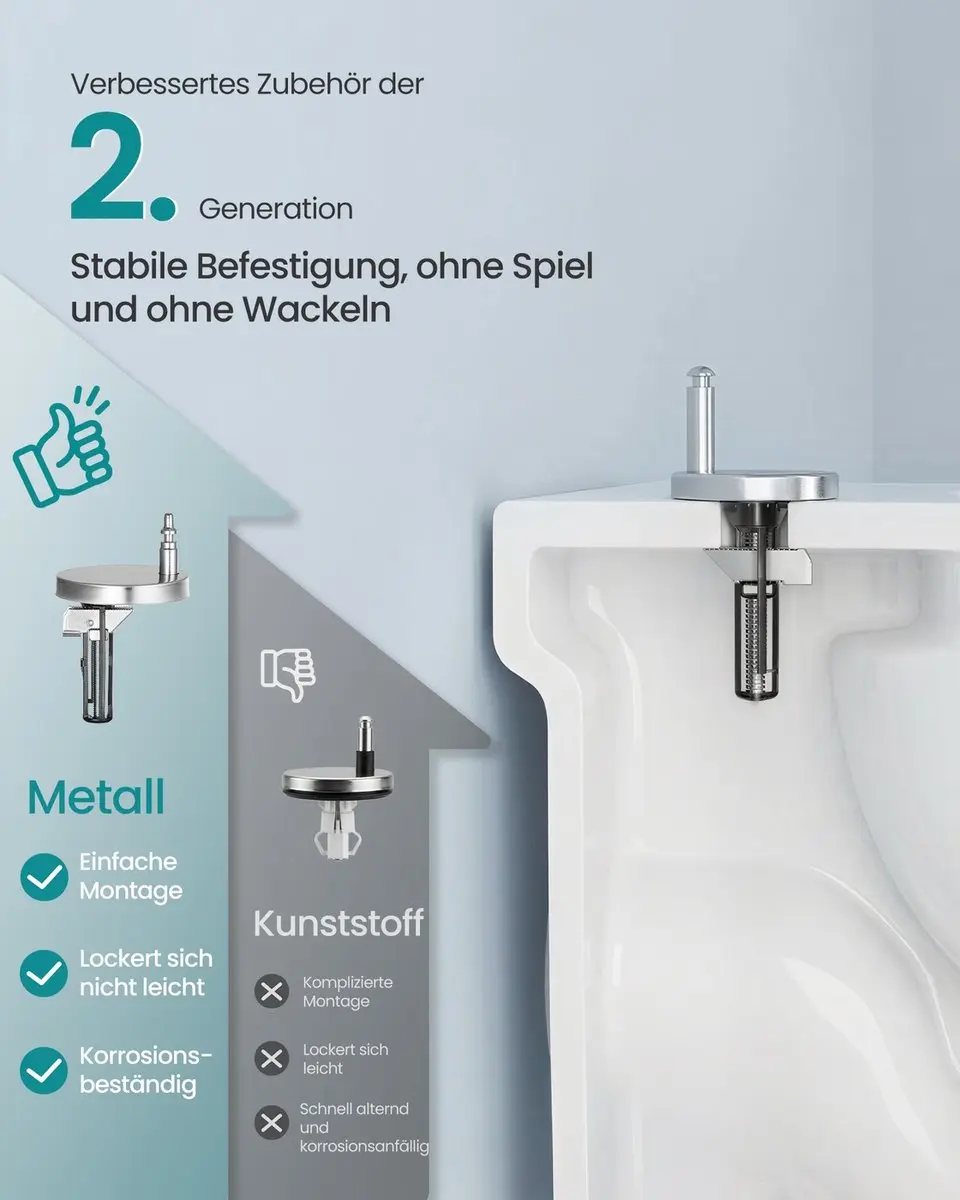 Songmics D-vormige Toiletbril Soft-Close - Wit - afbeelding 5 van 6