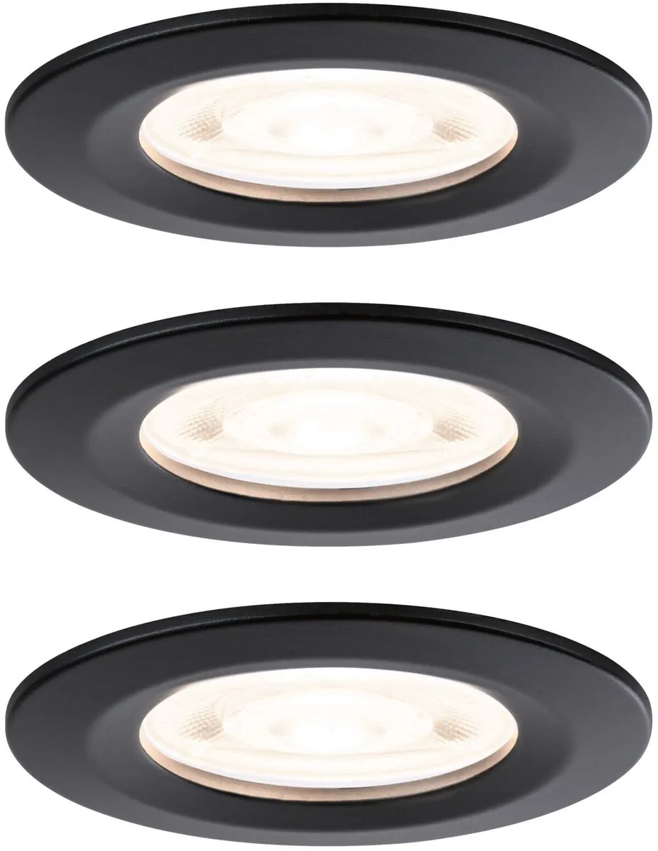 Paulmann Nova GU10 LED-inbouwlamp 3x4,9W 550lm 2700K - Zwart mat