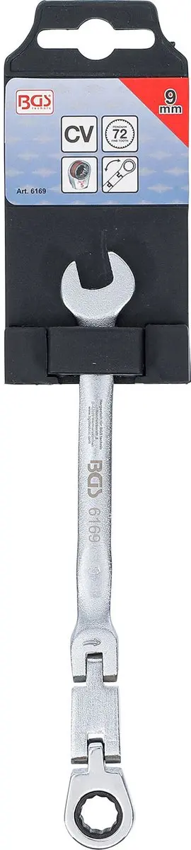 BGS technic Dubbelscharnierende ratelring-steeksleutel 9 mm - afbeelding 6 van 6