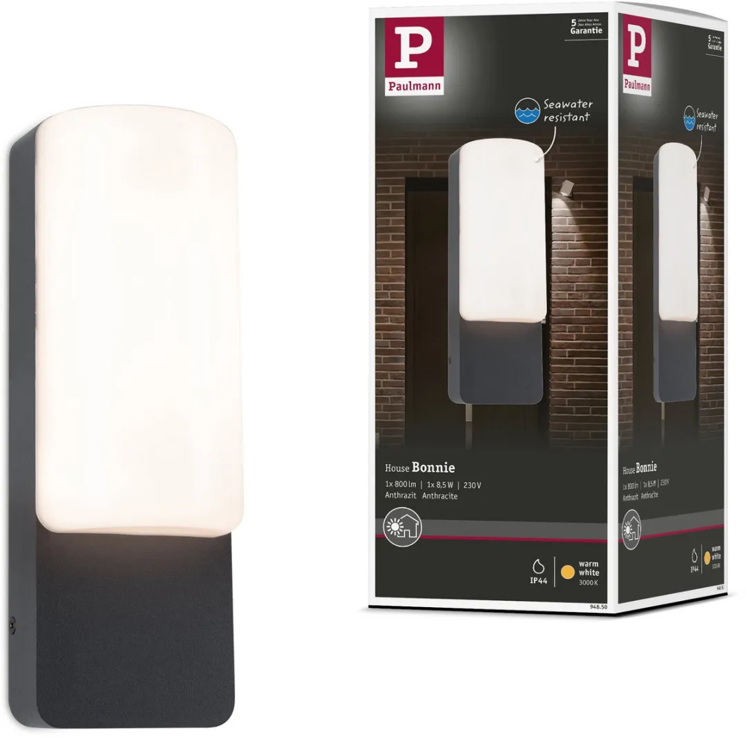 Paulmann LED Wandarmatuur Bonnie IP44 8,5W - Antraciet