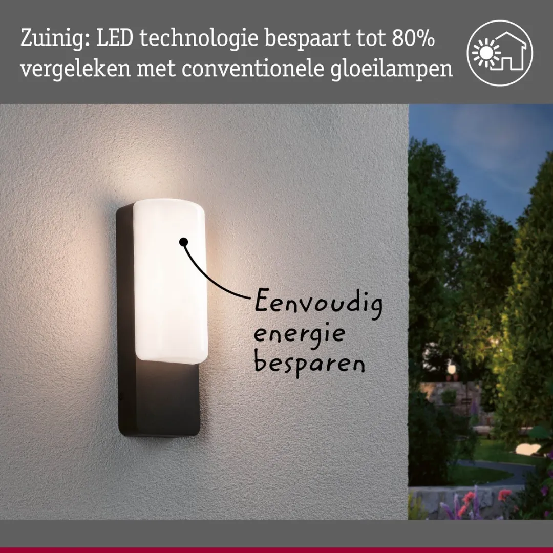 Paulmann LED Wandarmatuur Bonnie IP44 8,5W - Antraciet