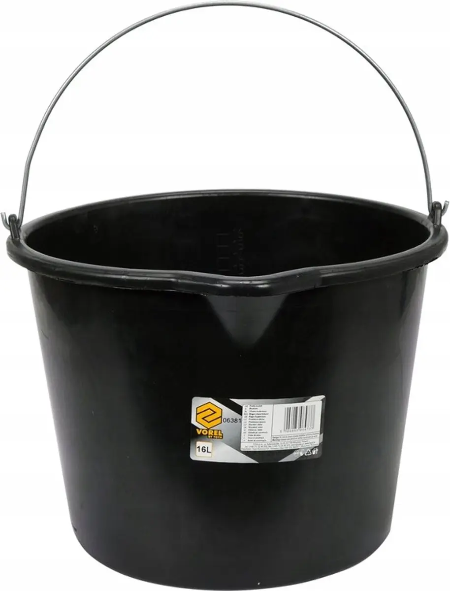 Bouwemmer 16L Zwart