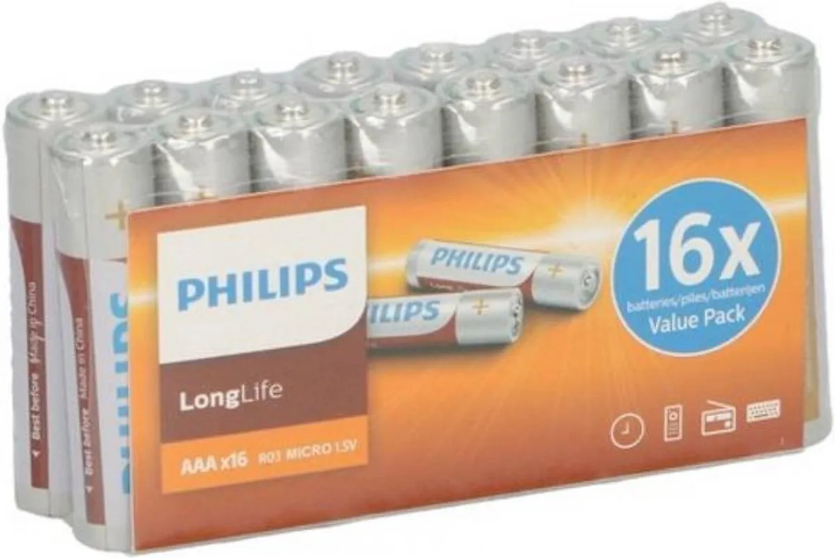 Philips Longlife AAA Batterijen - 48 Stuks