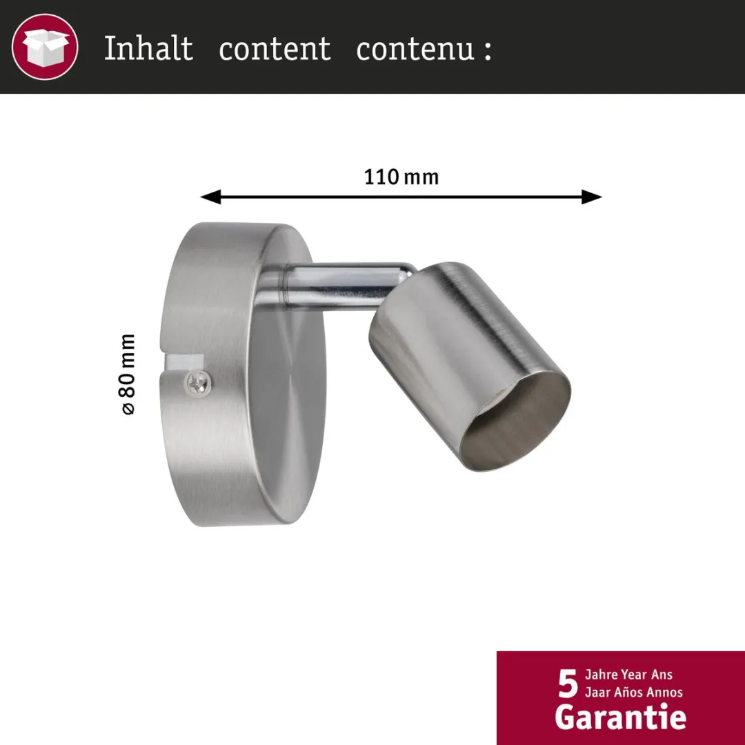 Paulmann Spotlight Carolina GU10 10W - Nikkel mat - afbeelding 6 van 6