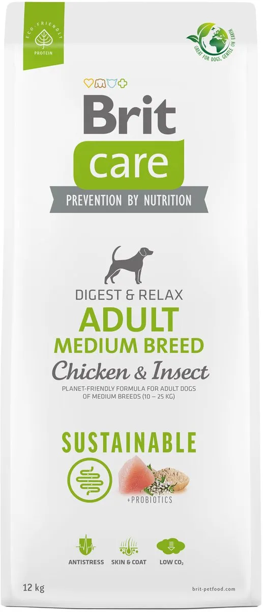 Brit Care Sustainable Adult Medium Breed Kip & Insecten - 3 kg