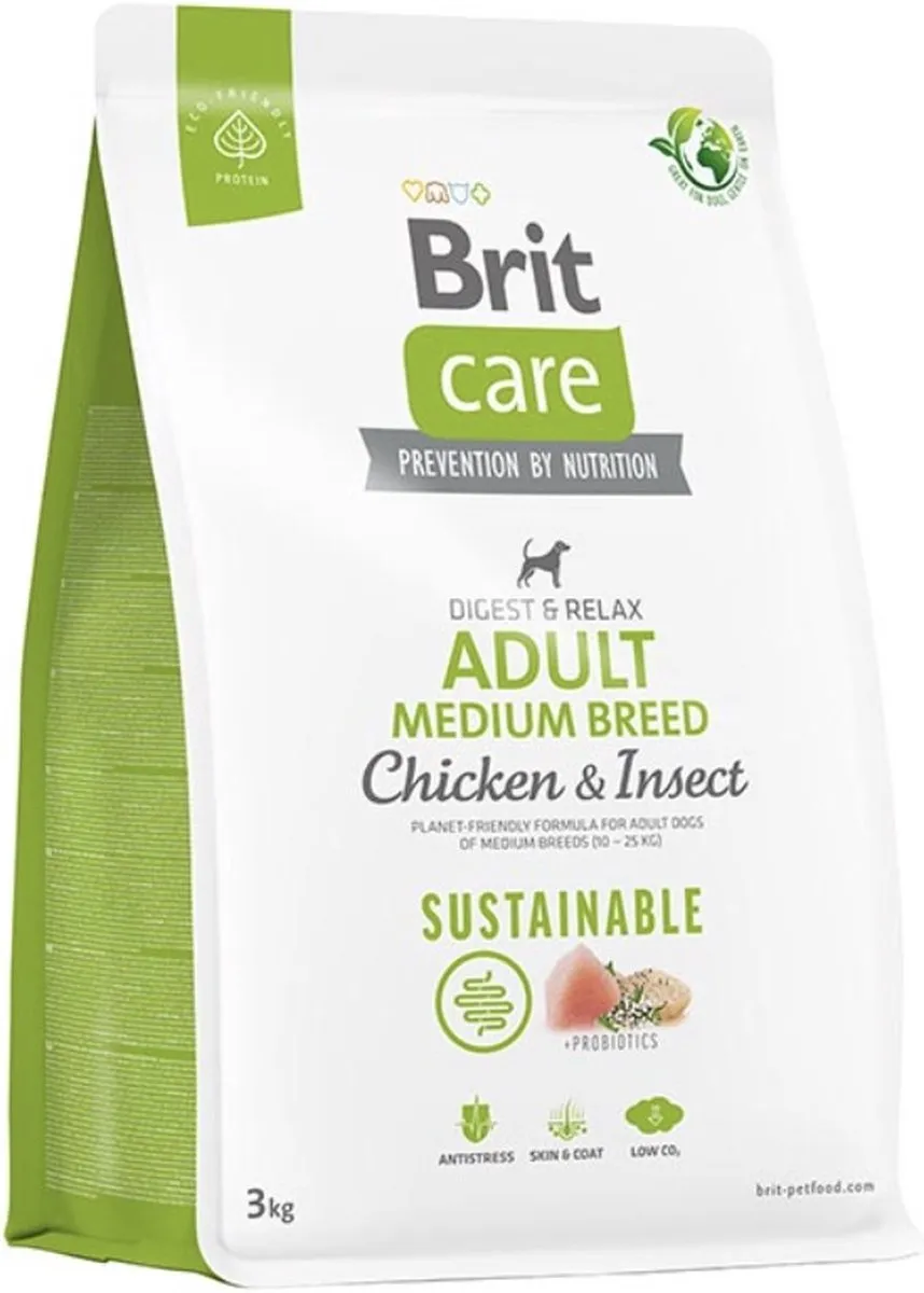 Brit Care Sustainable Adult Medium Breed Kip & Insecten - 3 kg