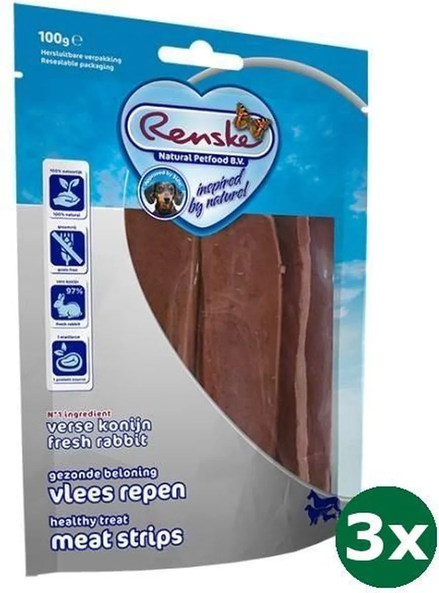 Renske Gezonde Beloning Vleesstrip Konijn