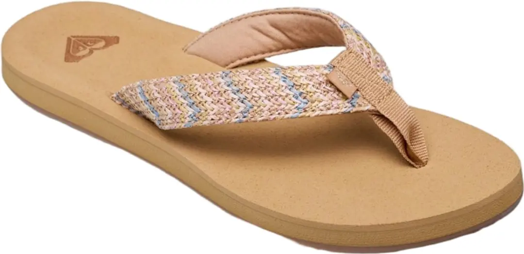 Roxy Porto Raffia Slippers Bruin EU 36 Vrouw