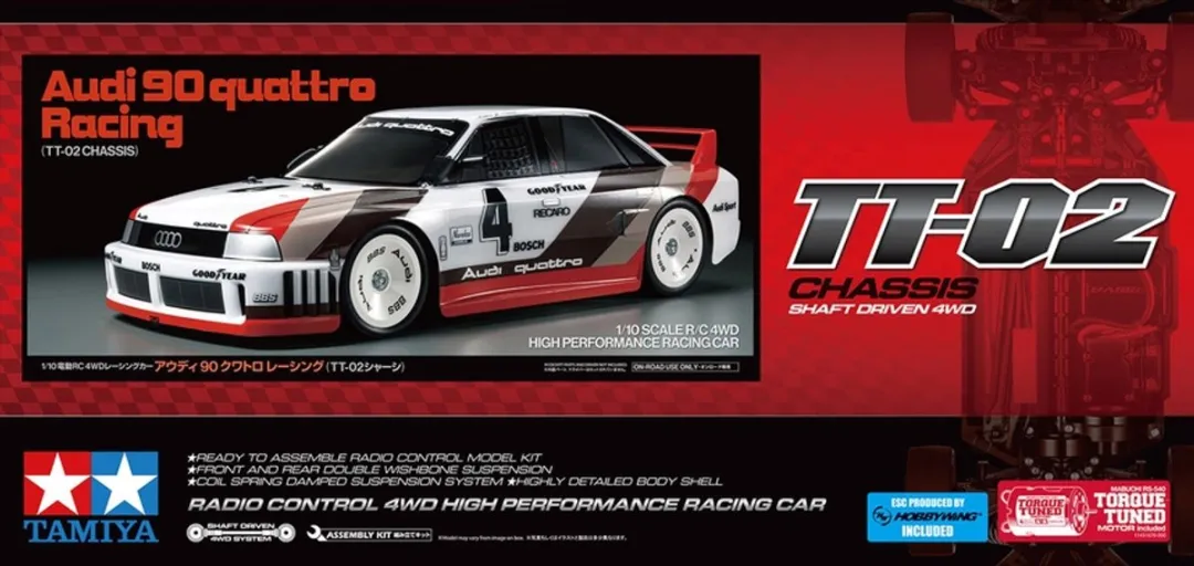 Tamiya Audi 90 Quattro Racing TT-02 Modelbouwpakket 1:10