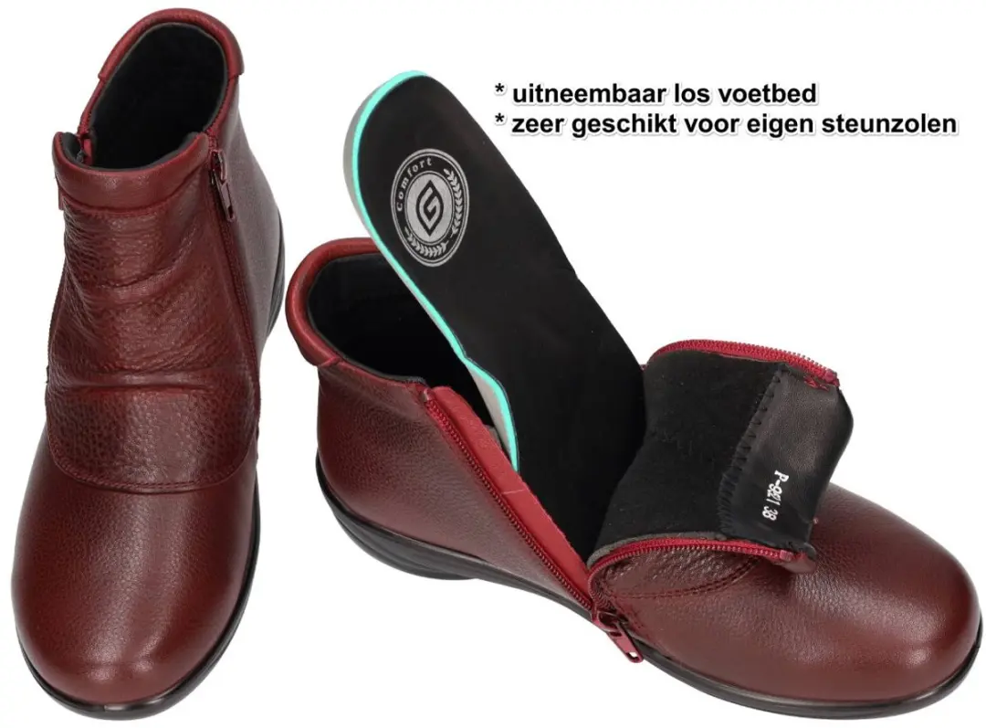 G-comfort P-9521 Enkellaarzen Dames - Bordeaux - Maat 38 - afbeelding 5 van 6