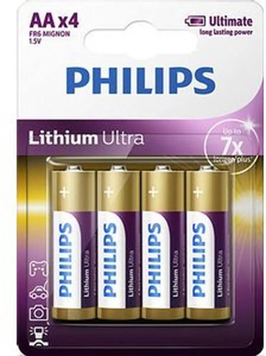 Philips AA Lithium Ultra Batterijen - 4 Stuks