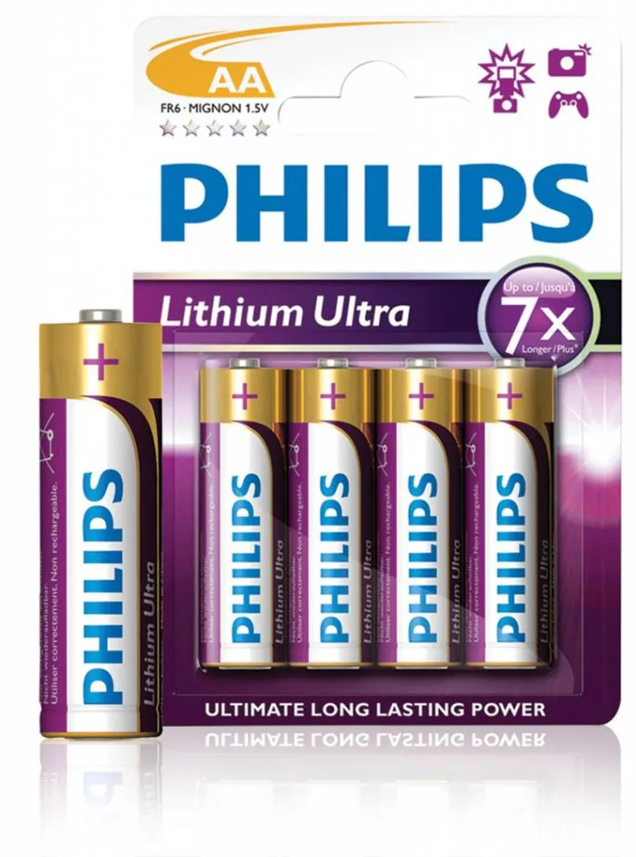 Philips AA Lithium Ultra Batterijen - 4 Stuks