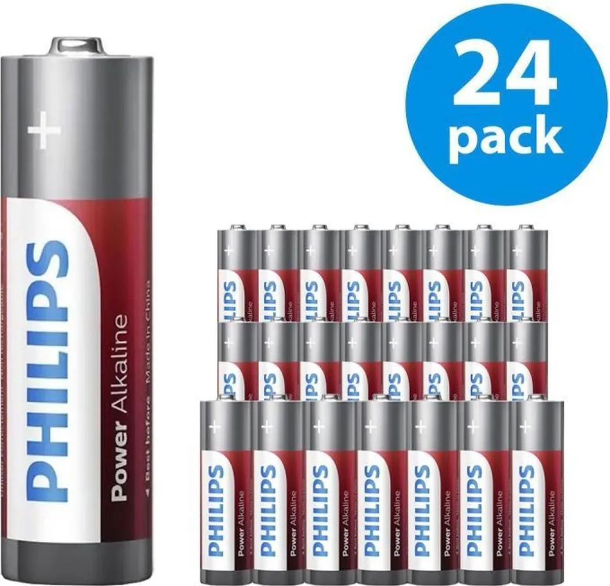 Philips AA Alkaline Batterijen - 24 Stuks