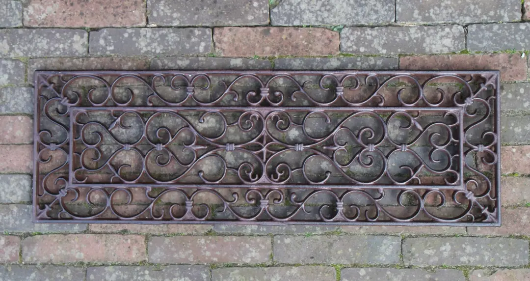 Gietijzeren deurmat rechthoek donkerbruin Esschert Design 2,1 x 74 x 25 cm.