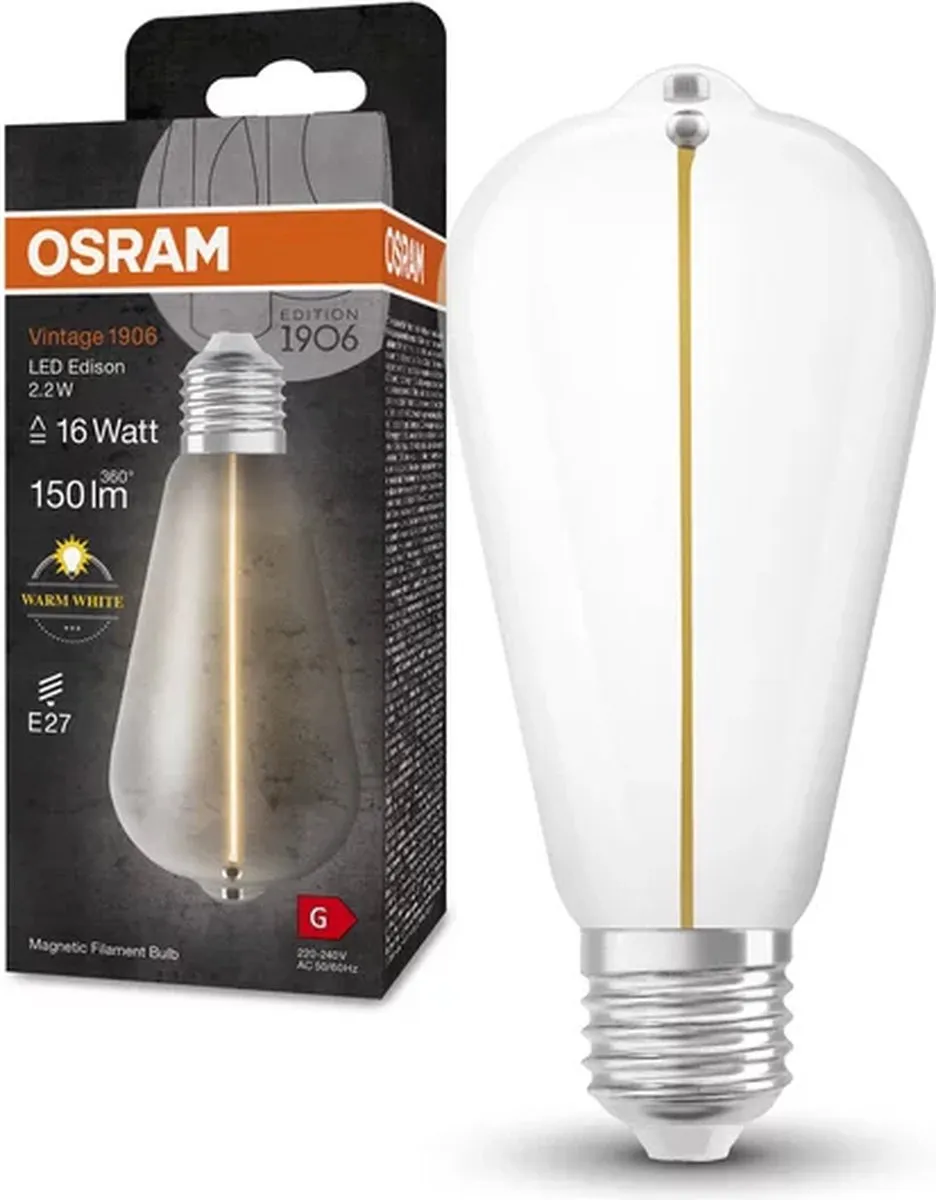 Osram Vintage 1906 Klassieke Edison LED Lamp 2,2W 150lm - Helder