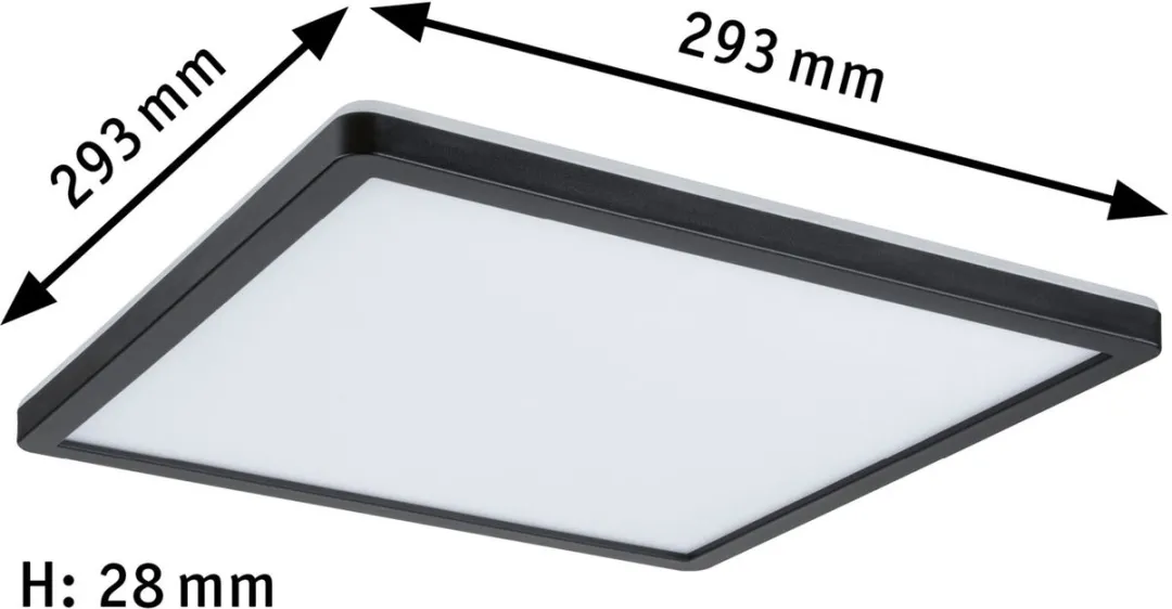 Paulmann Atria Shine LED-paneel 16W 1600lm 4000K - Zwart