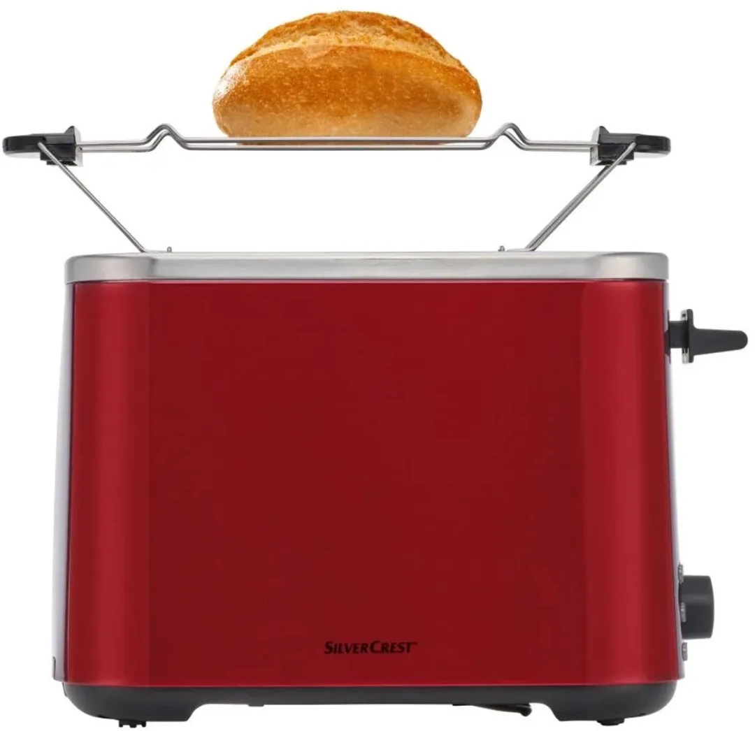 Silvercrest RVS Broodrooster 850W - 2 Sandwiches - Rood