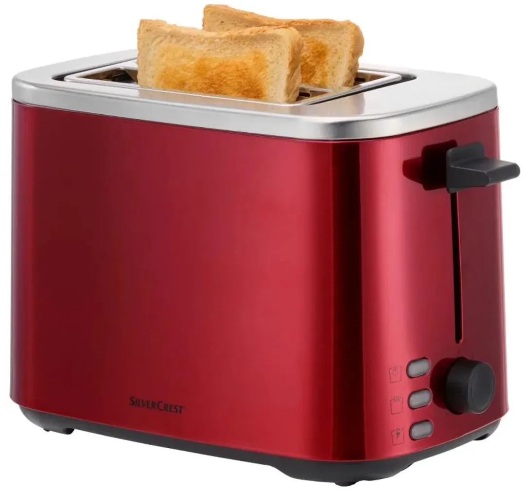 Silvercrest RVS Broodrooster 850W - 2 Sandwiches - Rood - afbeelding 6 van 6