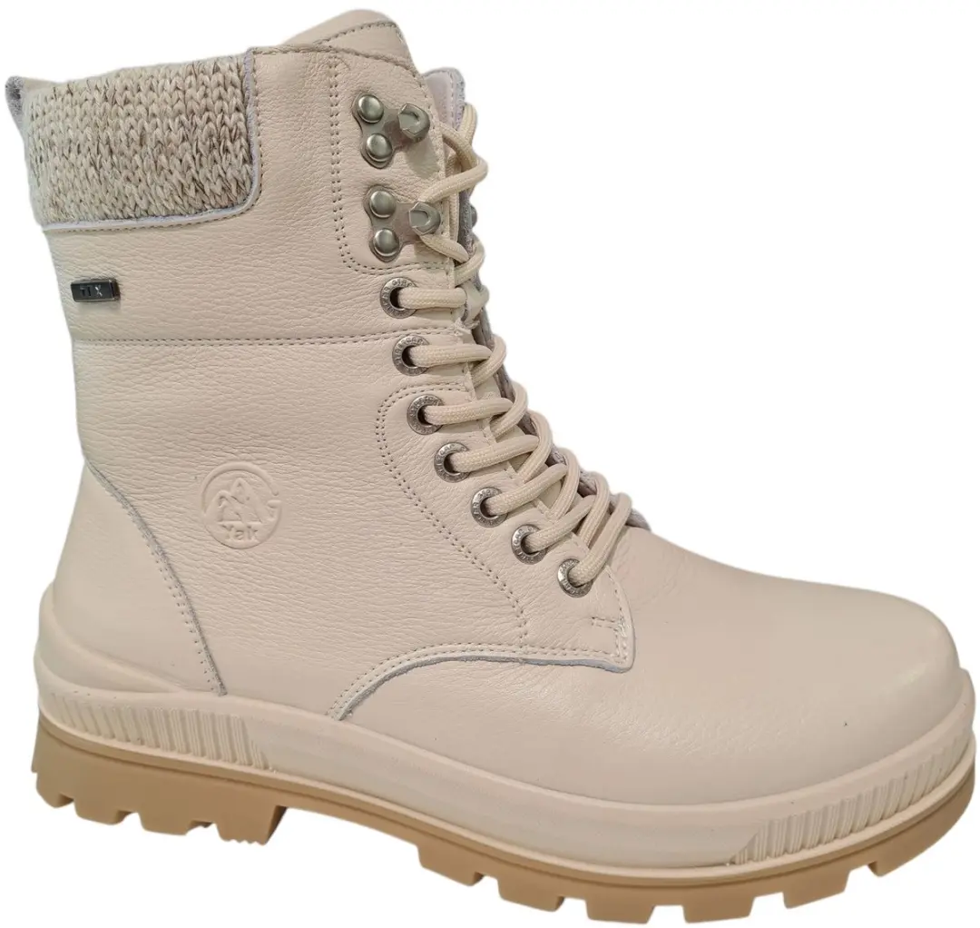 G Comfort Offwhite Leren Dames veterboots