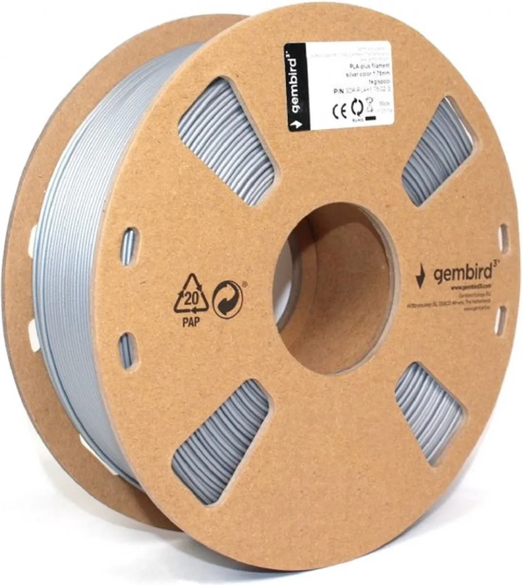 Gembird PLA 1.75mm Filament - Zilver