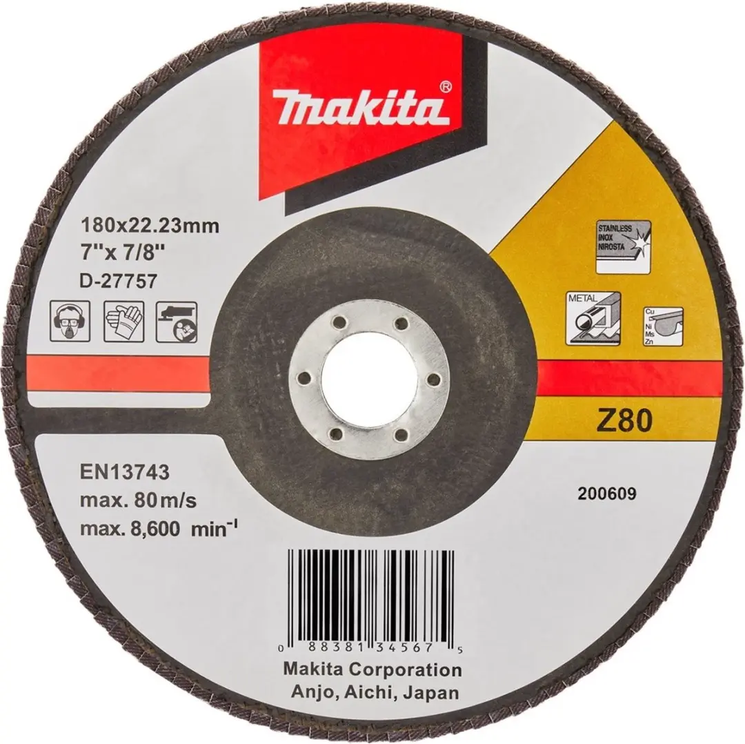 Makita Schuursch.180x22mm K80 Uni-FZ